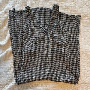 SOLD Afends Asta Seersucker Maxi Dress Steel Check Small